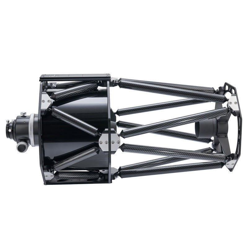 Side view of StellaLyra 10-inch Classical Cassegrain showing carbon-fibre truss and mounting rails