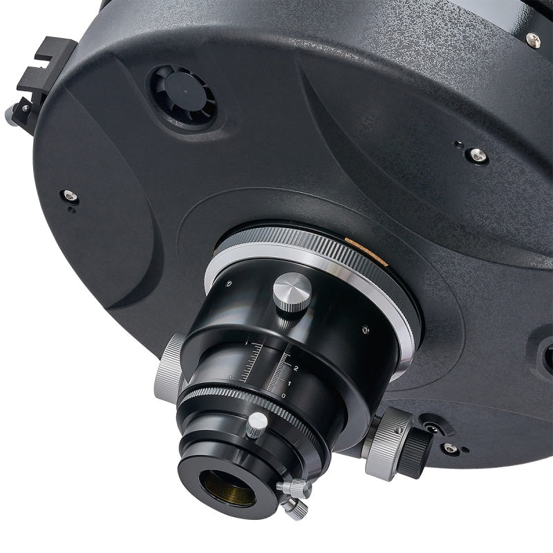 Rear focuser and cooling-fan assembly on StellaLyra 12-inch f/8 metal-tube RC