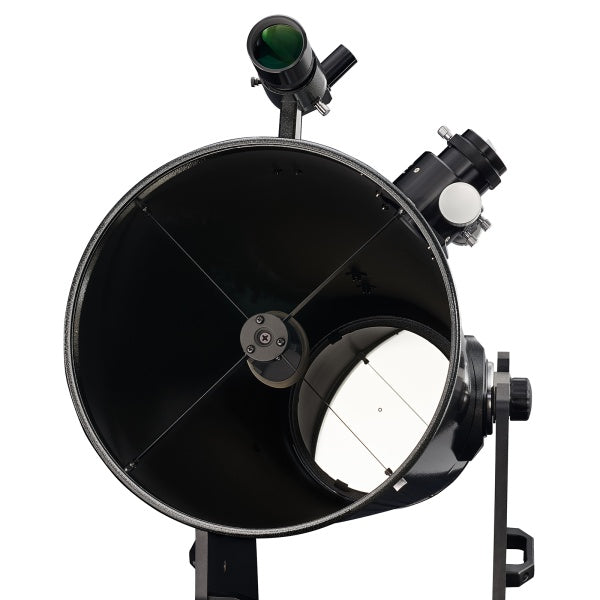 Front view of the StellaLyra 12-inch parabolic mirror and secondary spider