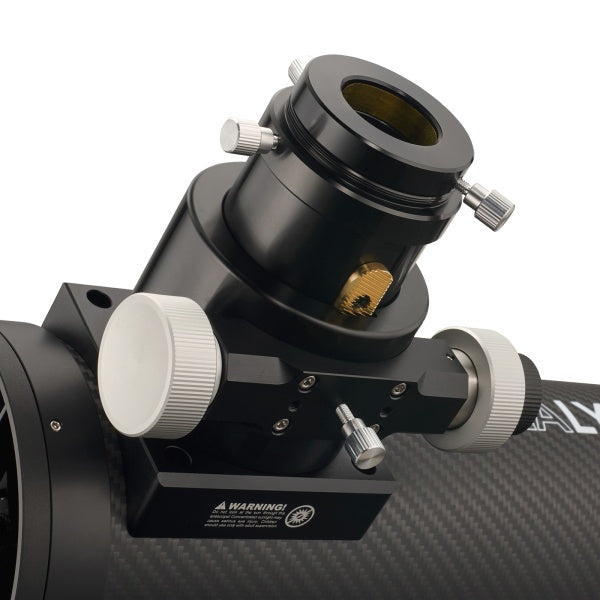 Underside of the rack-and-pinion focuser showing the toothed rack