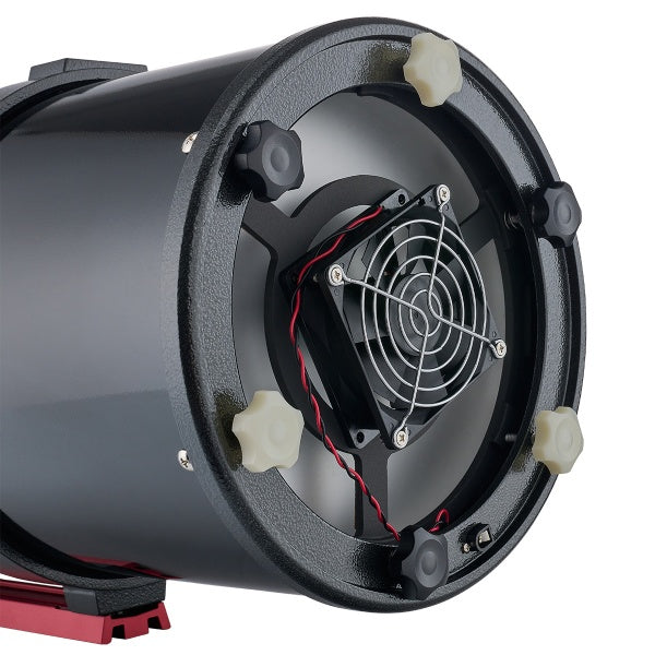Rear cooling fan and collimation controls on StellaLyra 8-inch Newtonian