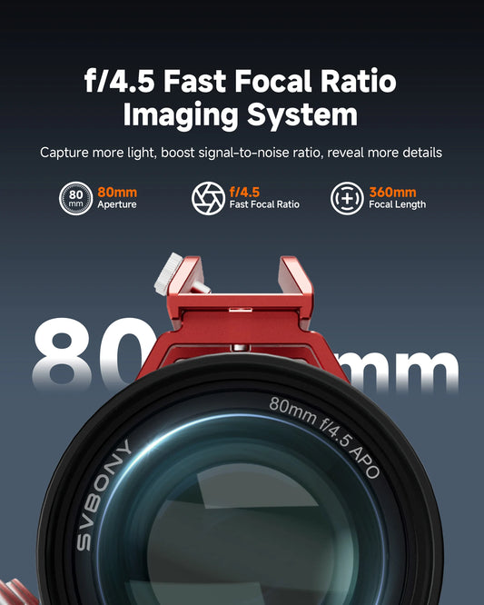 SVBONY SV580 80mm aperture 360mm focal length f/4.5 astrograph