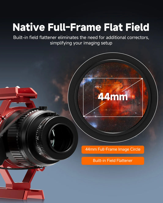SVBONY SV580 44mm full-frame image circle and built-in field flattener