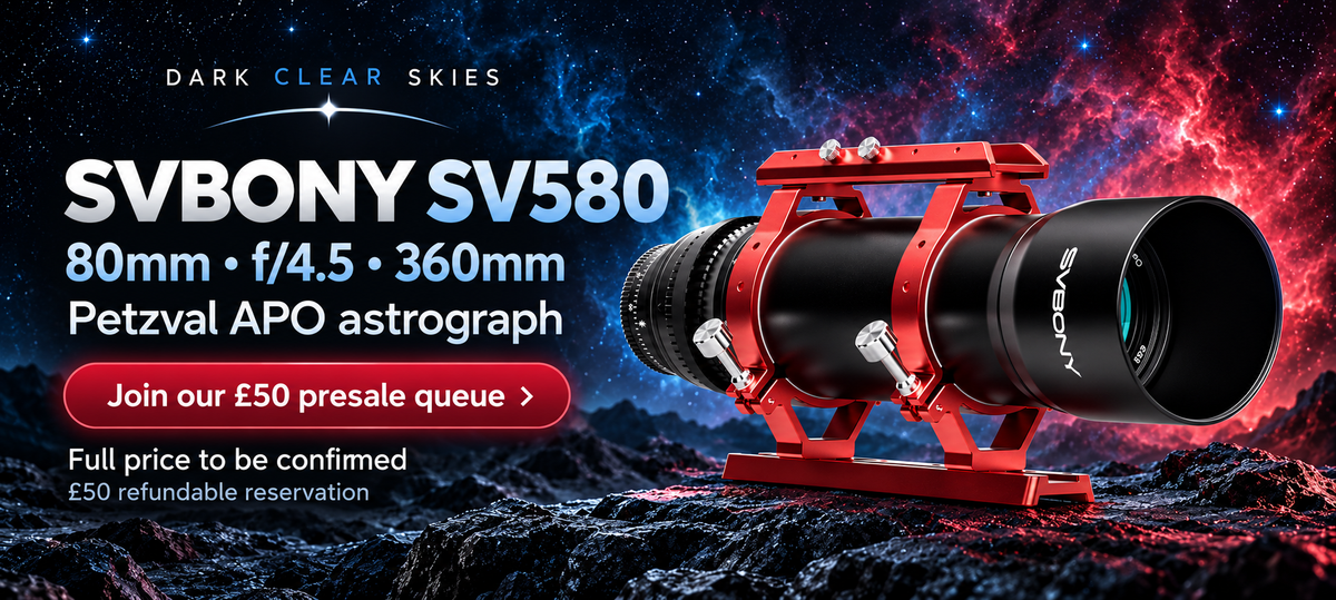 SVBONY SV580 80mm f/4.5 Petzval APO astrograph: join the £50 refundable UK presale queue; full price to be confirmed