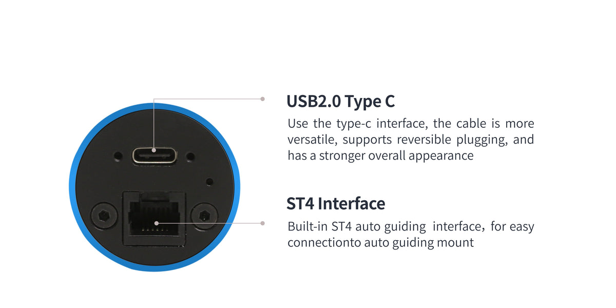 ToupTek GPM series USB-C and ST4 connections