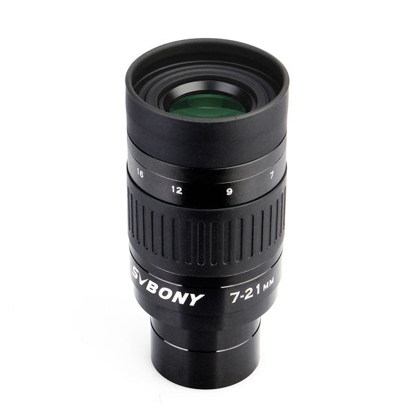 SV135 Zoom Eyepiece 1.25inch 7mm to 21mm 57°-40° with Svbony branding on a white background
