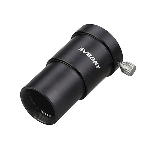 Black telescope lens with Svbony branding on a white background