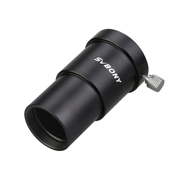 Black telescope lens with Svbony branding on a white background