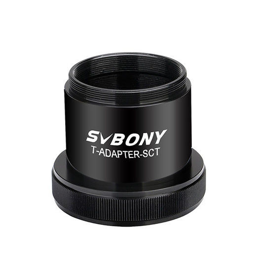 Black SVBONY T-adapter-SCT on a white background