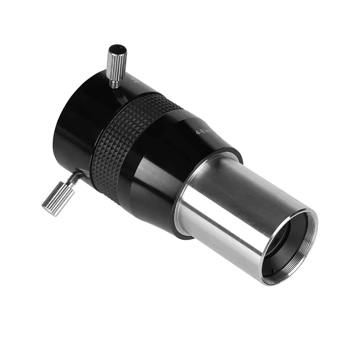 SVBONY SV216 1.25" 2× Telecentric Barlow Lens – 4-Element with metal attaching knob on a white background