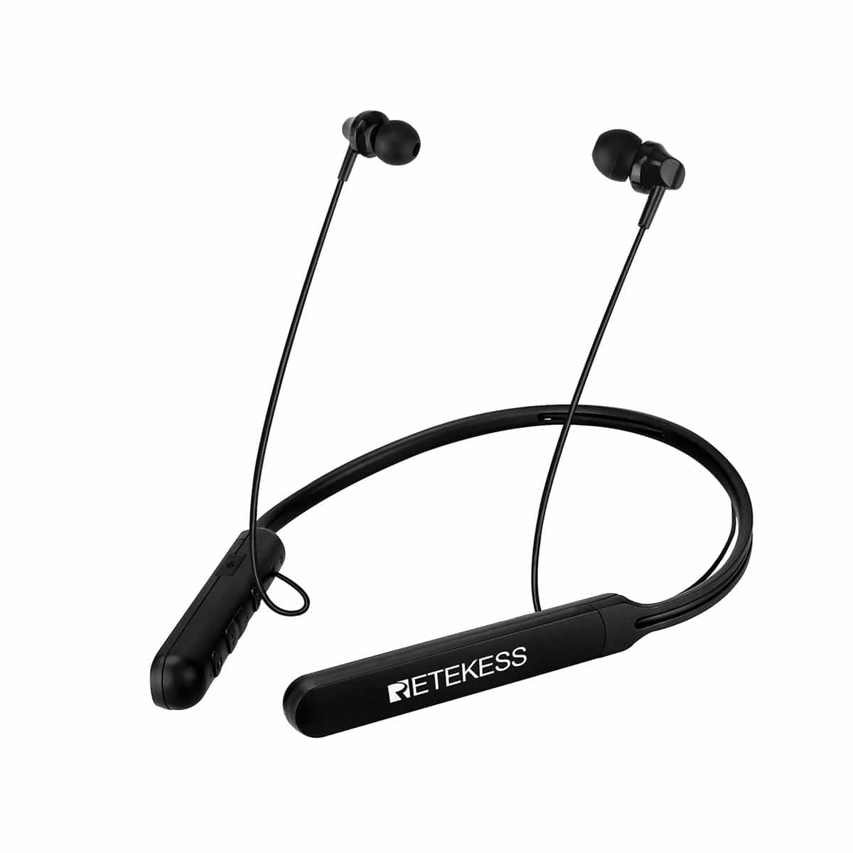 Retekess TR108 Neck Hanging FM Receiver In-Ear Earphone with Bluetooth Black