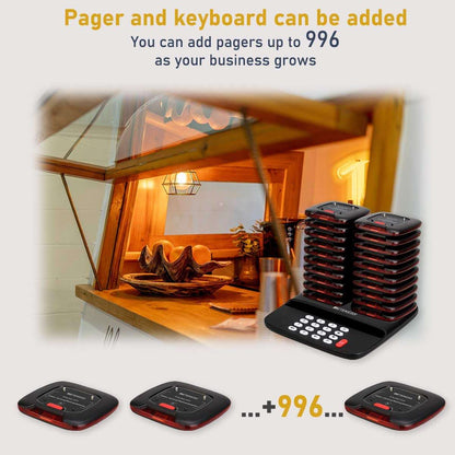 Retekess TD183 Pager System, Dual Charge Wireless Calling System.