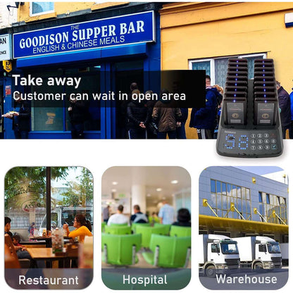 Retekess T115 Restaurant Pager System Buzzers Beepers Restaurant Calling System Waterproof Touch Keypad 18 Beepers