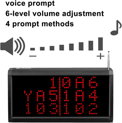 Retekess TD124-TD018 Restaurant Pager System, 9 Pagers Wireless Calling System 4 Prompt Methods, 6-Level Volume Adjustment