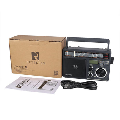 Retekess TR618 Portable Radio, AM FM SW Radio, Analog Short-wave Radio, Support USB, SD/TF Card
