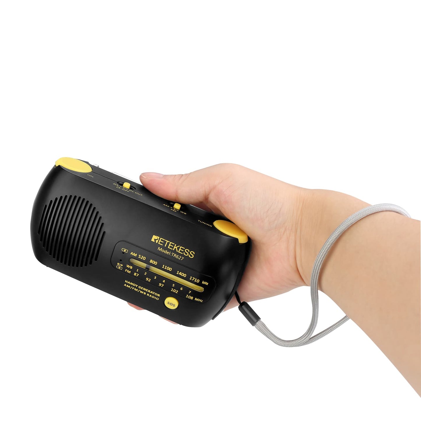 Retekess TR627 Emergency Radio with Hand Crank Self Powered AM/FM/WB NOAA LED Flashlight