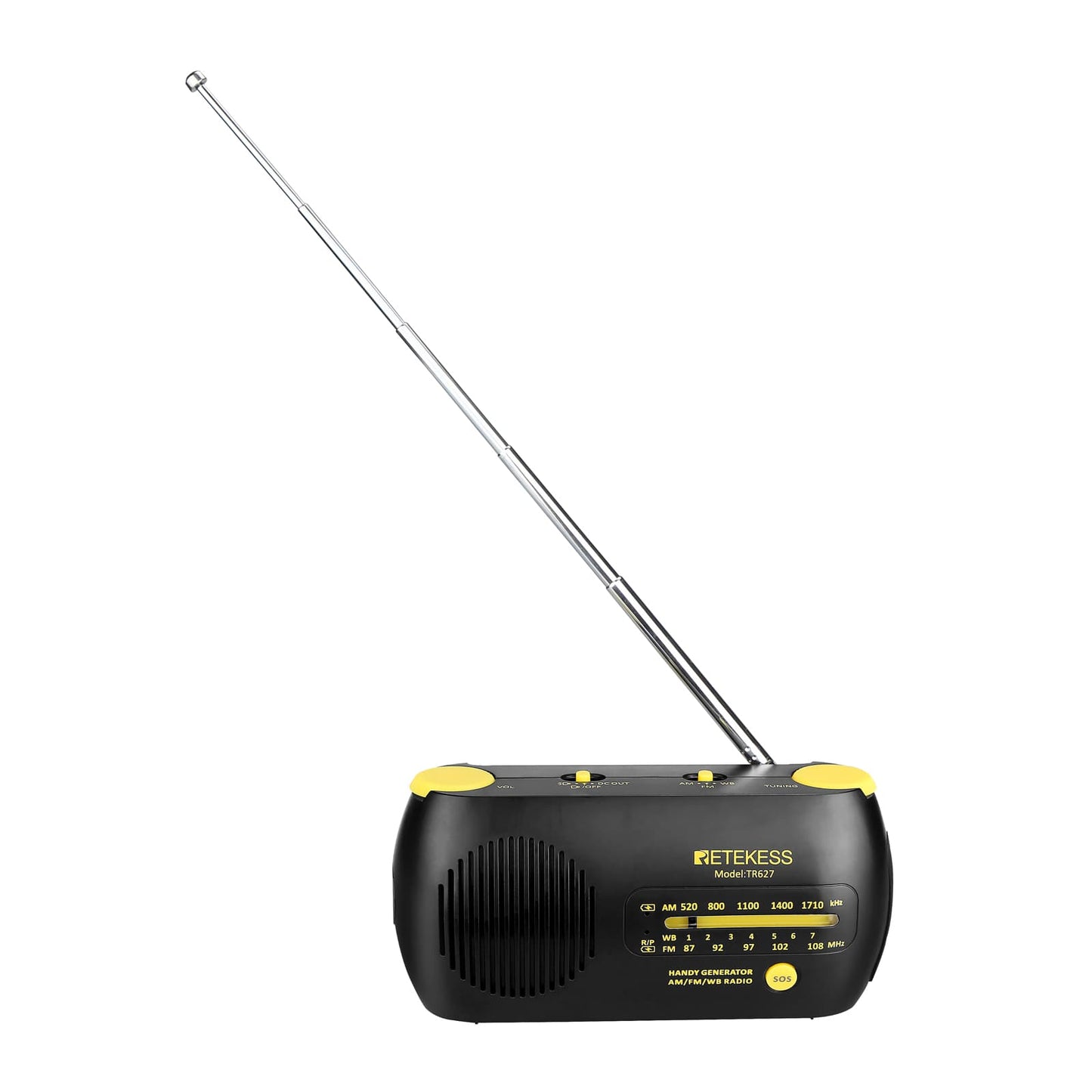 Retekess TR627 Emergency Radio with Hand Crank Self Powered AM/FM/WB NOAA LED Flashlight