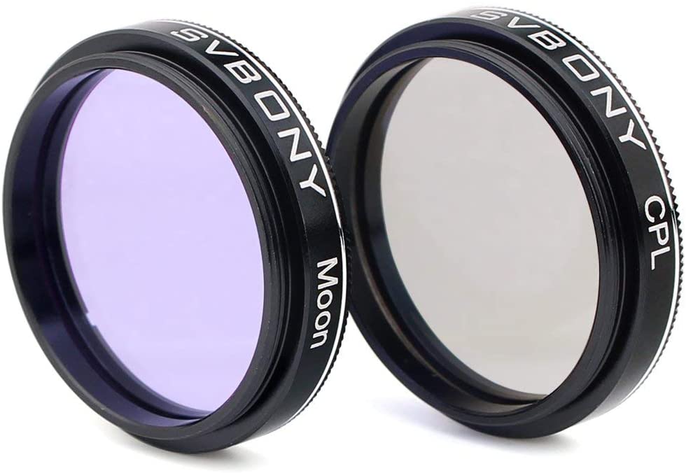 Svbony Moon Filter Set 1.25 Inch includes a CPL , Moon and 5 colour filters.