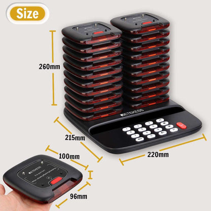 Retekess TD183 Pager System, Dual Charge Wireless Calling System.