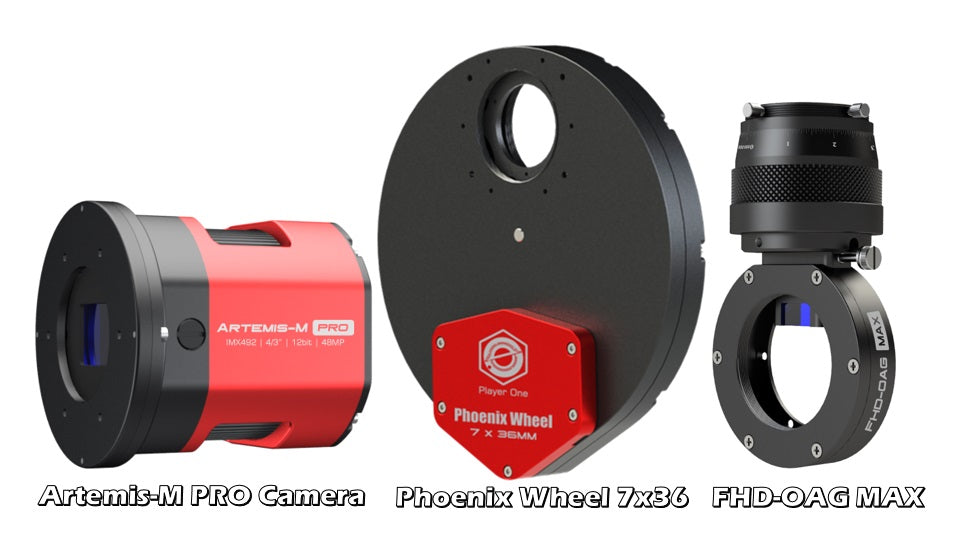 Artemis-M Pro (IMX492) Cooled Camera | Advanced DSO Imaging | DarkClearSkies Camera + Phoenix Wheel 7x36 + FHD-OAG MAX