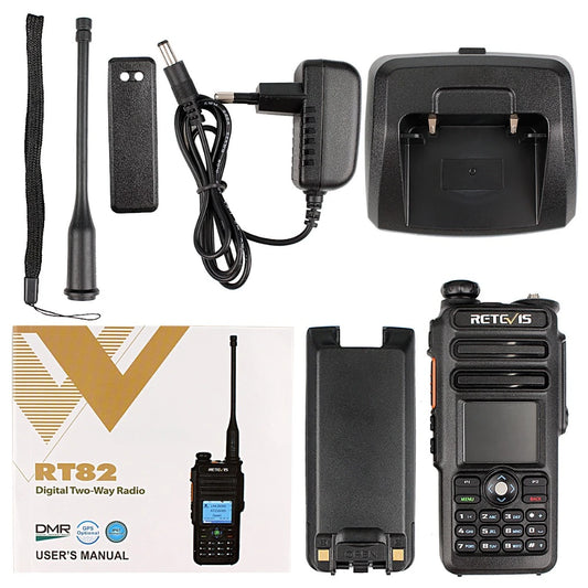 Retevis RT82 Dual Band 3000ch Ip67 Waterproof DMR Walkie Talkie GPS.