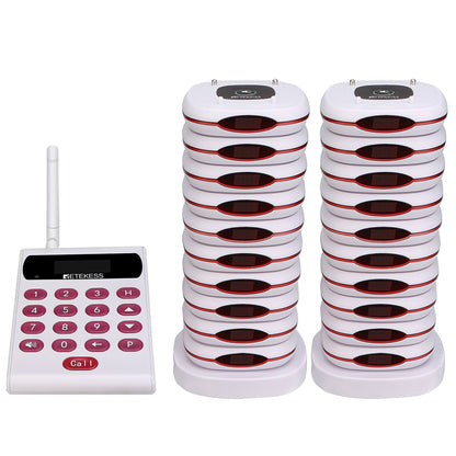 Retekess TD161 Wireless Pager System For Food Truck White Version 1 Keypad 20 Pagers