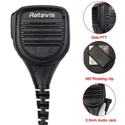 Retevis 2 Pin Remote Speaker Mic RT1/RT3/RT8 Radio