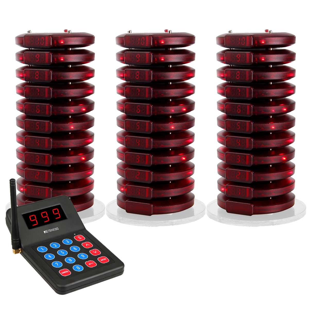 Retekess T119 Restaurant Pager System 1 Keypad 30 Pagers