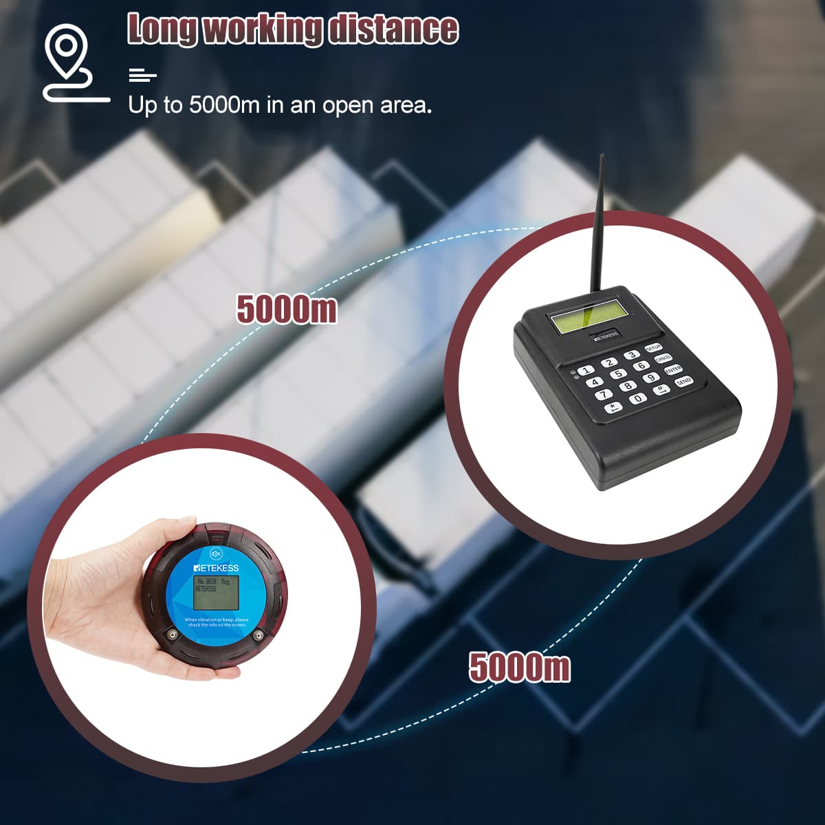 TD166 Alphanumeric Pager Long Range Paging System for Manufacturing & Warehouses.