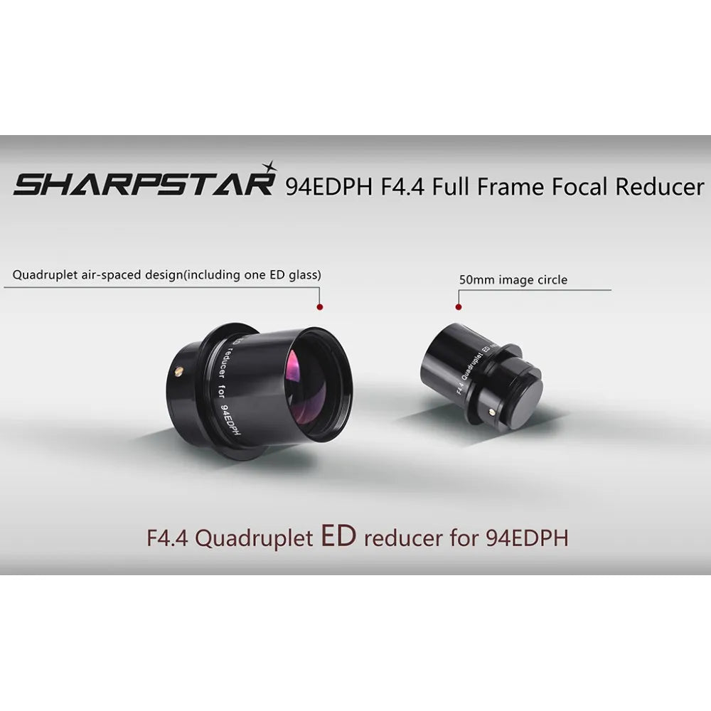 Sharpstar 2.5" f/4.4 0.8x Reducer and Flattener for FULL FRAME Cameras for Sharpstar 94EDPH Telescope - M48 Camera Connection
