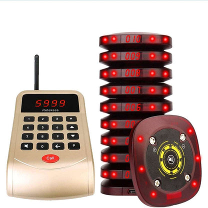 Retekess T118 Wireless Coaster Pager System 999 Channel 1 Keypad + 10 Pagers
